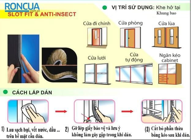 Ron cao su dán cửa nhiều tính năng